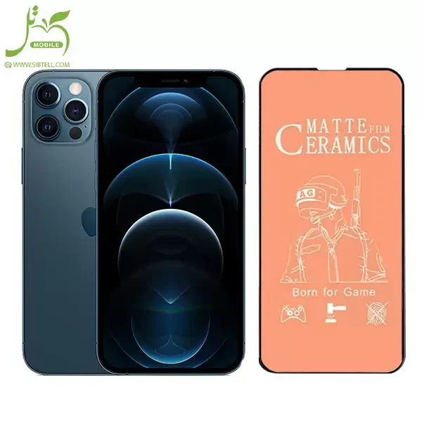 گلس فول سرامیکی مات مناسب برای گوشی اپل Iphone 12pro