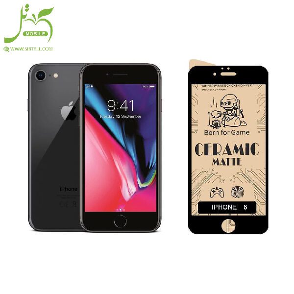 گلس فول سرامیکی مات مناسب برای گوشی اپل Iphone 8