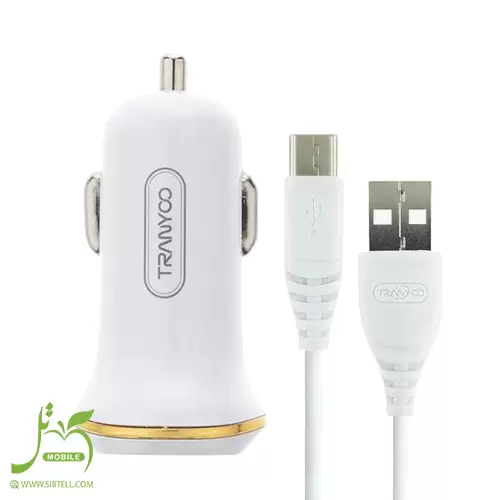 شارژر فندکی فست شارژر ترانیو مدل C11 همراه با کابل MicroUsb