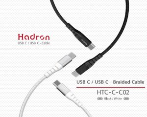 کابل شارژ و انتقال داده تایپ سی به تایپ سی با روکش نایلونی هادرون Hadron HTC-C-C02 USB Type C Cable