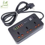 سه راهی برق وریتی PS 3111 با کابل ۲ متری + شارژر USB