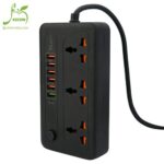 چند راهی ۳ خانه برق وریتی PS 3114 با کابل ۲ متری + شارژر USB