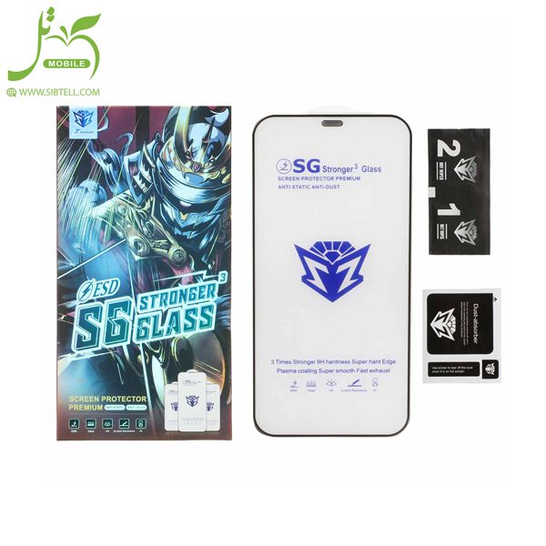 محافظ صفحه نمایش شیشه ای Full Cover Esd-SG مدل iPhone 12 pro max (پک دار)