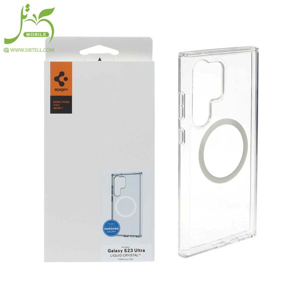 قاب S23 Ultra Spigen اورجینال ژله ای شفاف MagSafe